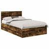 vidaXL Bed Frame with Drawer Smoked Oak 120 x 200 cm Engineer Wood
