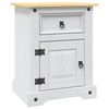 vidaXL Bedside Cabinet Mexican Pine Corona Range White 53x39x67 cm