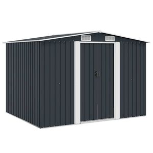 vidaXL Garden Shed | Anthracite | Galvanised steel | 257x205x178 cm