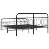 vidaXL Metal Bed Frame without Mattress with Footboard Black 160x200cm