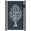 vidaXL Garden Gate Anthracite 100x150 cm Steel Tree Design