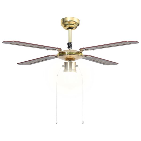 vidaXL Ceiling Fan with Light 106 cm Brown