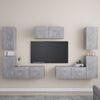 vidaXL 7 Piece TV Cabinet Set Concrete Grey Engineered Wood