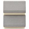 vidaXL Stackable Storage Boxes with Lid Set of 2 pcs Fabric Grey&Cream