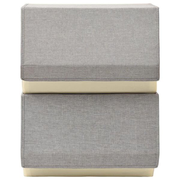 vidaXL Stackable Storage Boxes with Lid Set of 2 pcs Fabric Grey&Cream