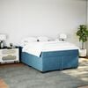 vidaXL Box Spring Bed with Mattress Dark Blue 140x200 cm Velvet