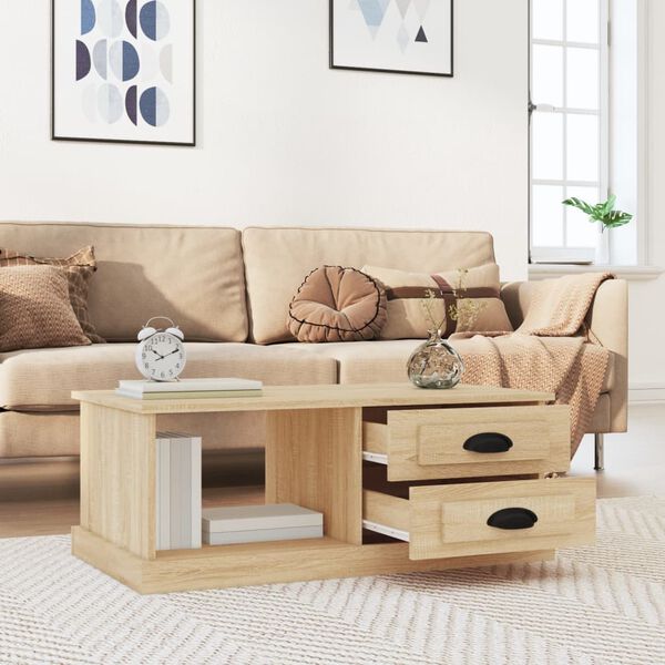 vidaXL Coffee Table Sonoma Oak 90x50x35 cm Engineered Wood