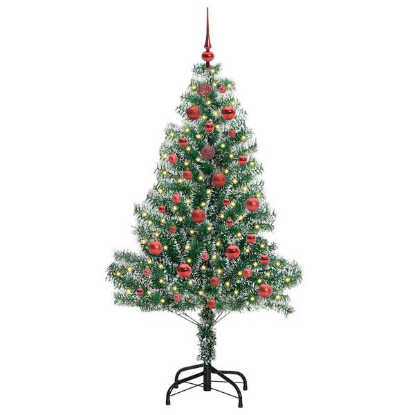 vidaXL Artificial Christmas Tree Snow Flocked with LED Light 150 cm