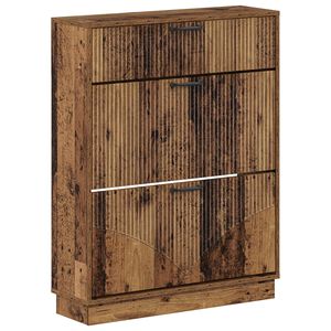 vidaXL Shoe Cabinet HOORN 78 x 24 x 100 cm Engineered Wood Old Wood