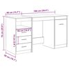 vidaXL Desk with Cabinet Old Wood Engineered Wood