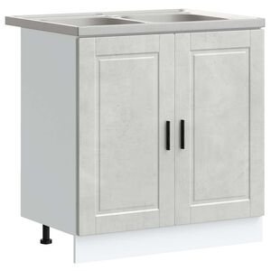 vidaXL Sink Base Cabinet Porto 2 pcs Grey 80 x 46 x 81.5 cm