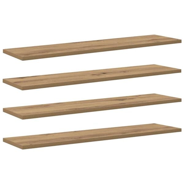vidaXL Bookshelf Board 4 pcs Brown 80 x 20 x 1.5 cm Engineered Wood