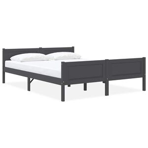 vidaXL Bed Frame without Mattress Solid Pinewood Grey 140x200 cm