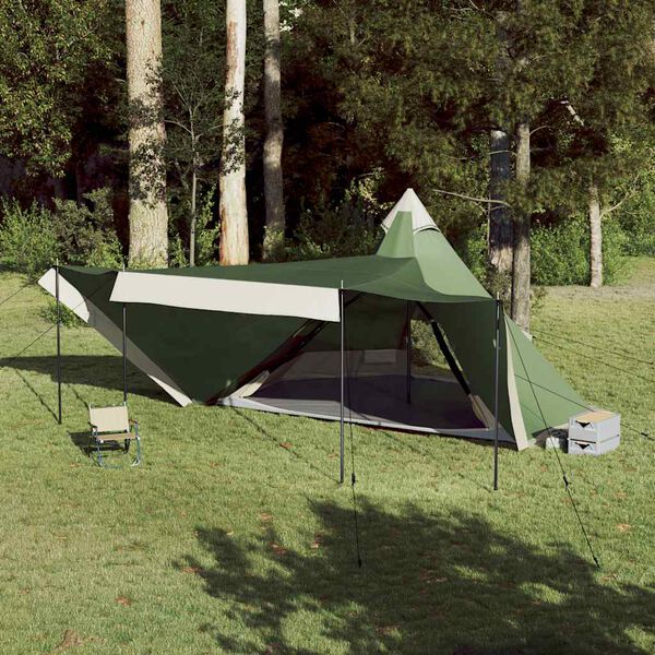 vidaXL Family Tent Tipi 8-Person Green Waterproof