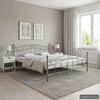 vidaXL Bed Frame without Mattress Grey Metal 180x200 cm Super King
