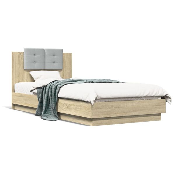 vidaXL Bed Frame without Mattress Sonoma Oak 100x200 cm