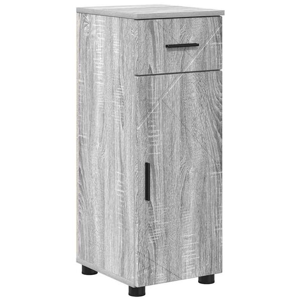 vidaXL Bathroom Cabinet with Drawer Grey Sonoma 30 x 35 x 80 cm