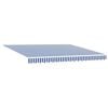 vidaXL Retractable Awning Manual Blue and White 400 x 300 cm