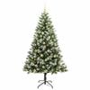 vidaXL Artificial Hinged Christmas Tree with Flocked Snow 180 cm