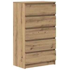 vidaXL Drawer Cabinet Artisan Oak 60x36x103 cm Engineered Wood