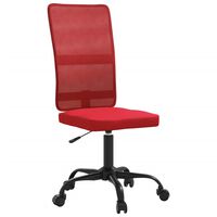 vidaXL Office Chair Height Adjustable Wine Red Mesh Fabric