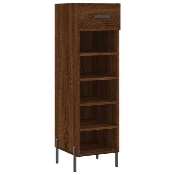 vidaXL Shoe Cabinet Brown Oak 30x35x105 cm Engineered Wood