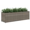 vidaXL Garden Planters with 3 Pots 2 pcs Grey 105x30x32 cm Poly Rattan