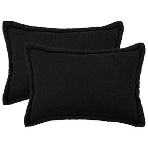 vidaXL Cushion Cover 2 pcs HOUTEN Black 30 x 50 cm Boucl&eacute;