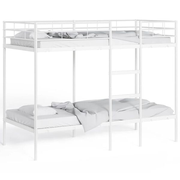 vidaXL Bunk Bed without Mattress White 80x200 cm Steel