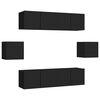 vidaXL TV Cabinet Set | Set of 6 | Black | Engineered wood | 60 x 30 x 30 cm