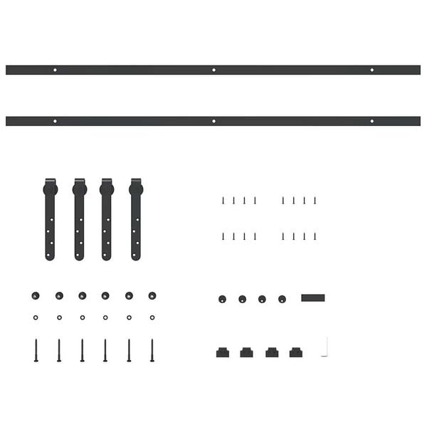 vidaXL&nbsp;Sliding Cabinet Door Kit 213 cm Carbon Steel