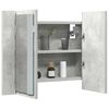 vidaXL LED Bathroom Mirror Cabinet Concrete Grey 60x12x45 cm Acrylic
