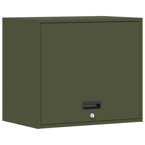 vidaXL Wall Cabinet for Garage with Gas-lift Door Olive green