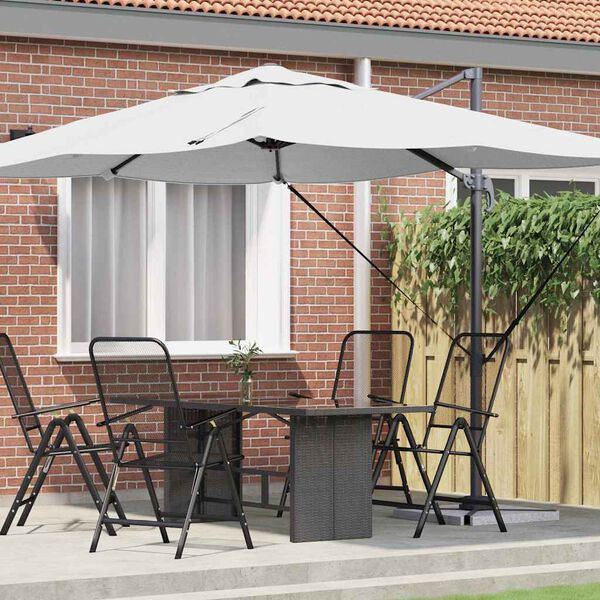 vidaXL Cantilever Roma Parasol Beige and Black 352 x 251 x 260 cm
