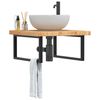 vidaXL Basin Shelf Wall Mounted Steel and Solid Wood Oak