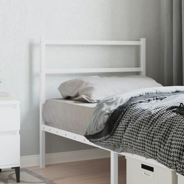 vidaXL Metal Replace Headboard White 90 cm