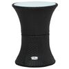 vidaXL Garden Side Table | Black | Poly rattan, tempered glass | Medium
