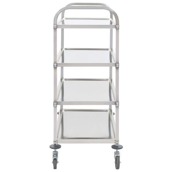 vidaXL 4-Tier Kitchen Trolley 107x55x125 cm Stainless Steel