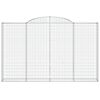vidaXL Arched Gabion Baskets 4 pcs 300x30x180/200 cm Galvanised Iron