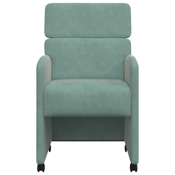 vidaXL Dining Chairs with Wheels 2 pcs Sea green 58 x 65 x 98 cm