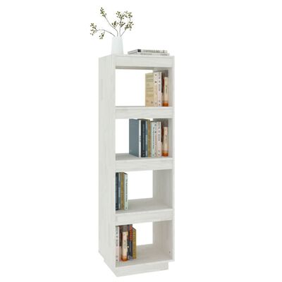 vidaXL Book Cabinet/Room Divider White 40x35x135 cm Solid Pinewood