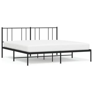 vidaXL Metal Bed Frame without Mattress with Headboard Black 180x200cm