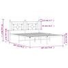 vidaXL Metal Bed Frame without Mattress with Headboard White 180x200cm