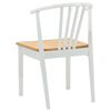 vidaXL Dining Chair 2 pcs White and natural Solid Rubberwood