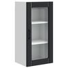 vidaXL Wall Glass Cabinet PORTO Black 40 x 31 x 80 cm Engineered Wood