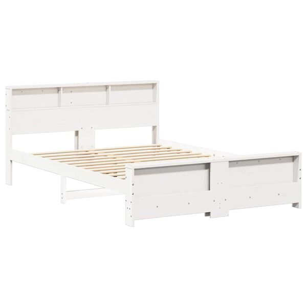 vidaXL Bed Frame with Headboard White 140 x 200 cm Engineered Wood
