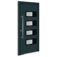 vidaXL Front Door Anthracite 100x210 cm Aluminium and PVC
