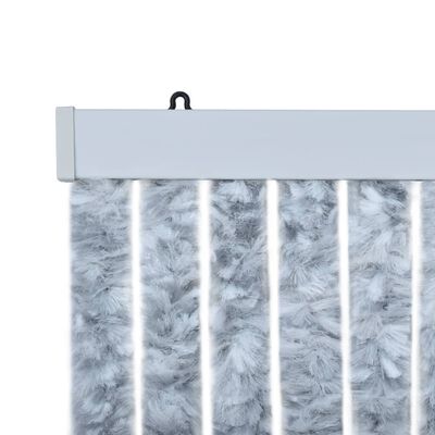 vidaXL Insect Curtain White and Grey 100x220 cm Chenille