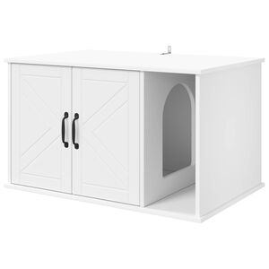 vidaXL Cat House White 85 x 55 x 50 cm Engineered Wood