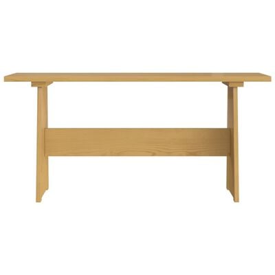vidaXL Dining Table with Bench Honey Brown Solid Pinewood